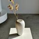 Oblong white vase H:20cm