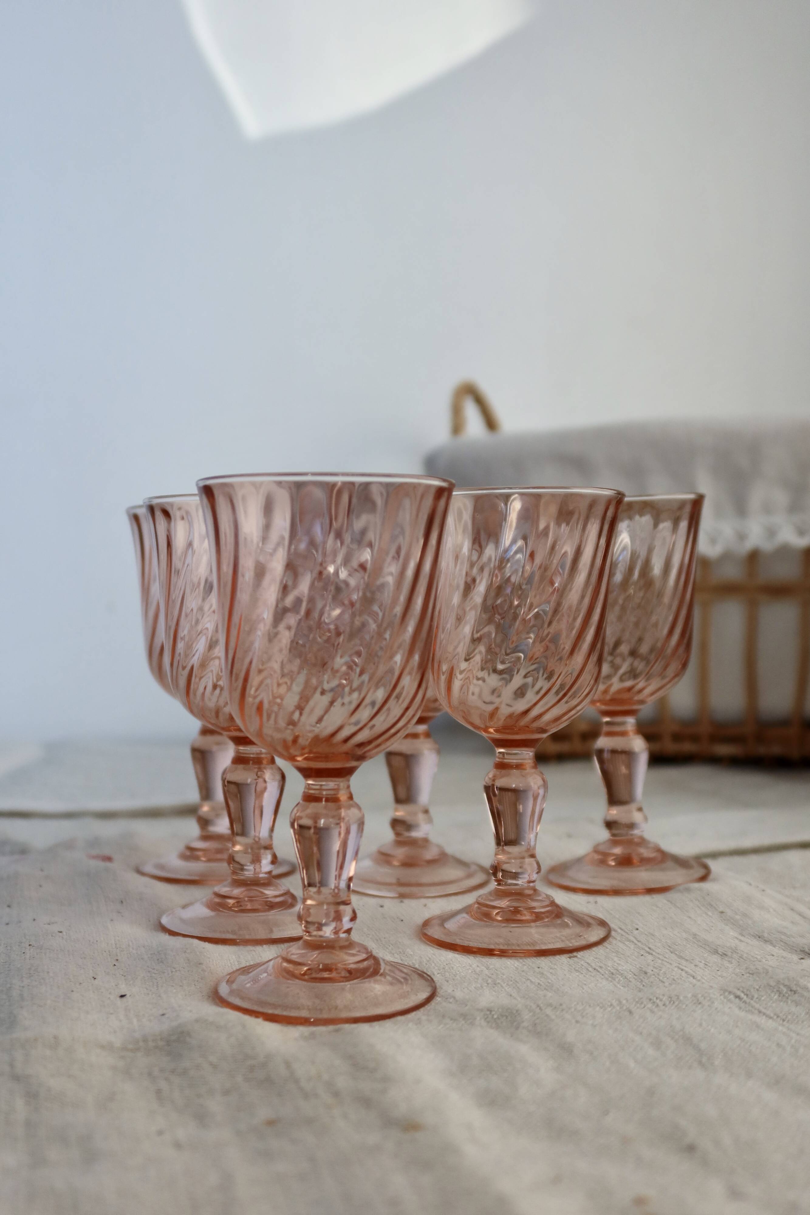 6 coupes à champagne vintage Luminarc Rosaline