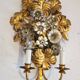 S.Salvadori Wandlampe vergoldet ersilbert Blumenmuster