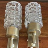 2 glass wall lights
