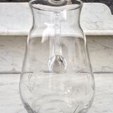 Chiseled glass pitcher