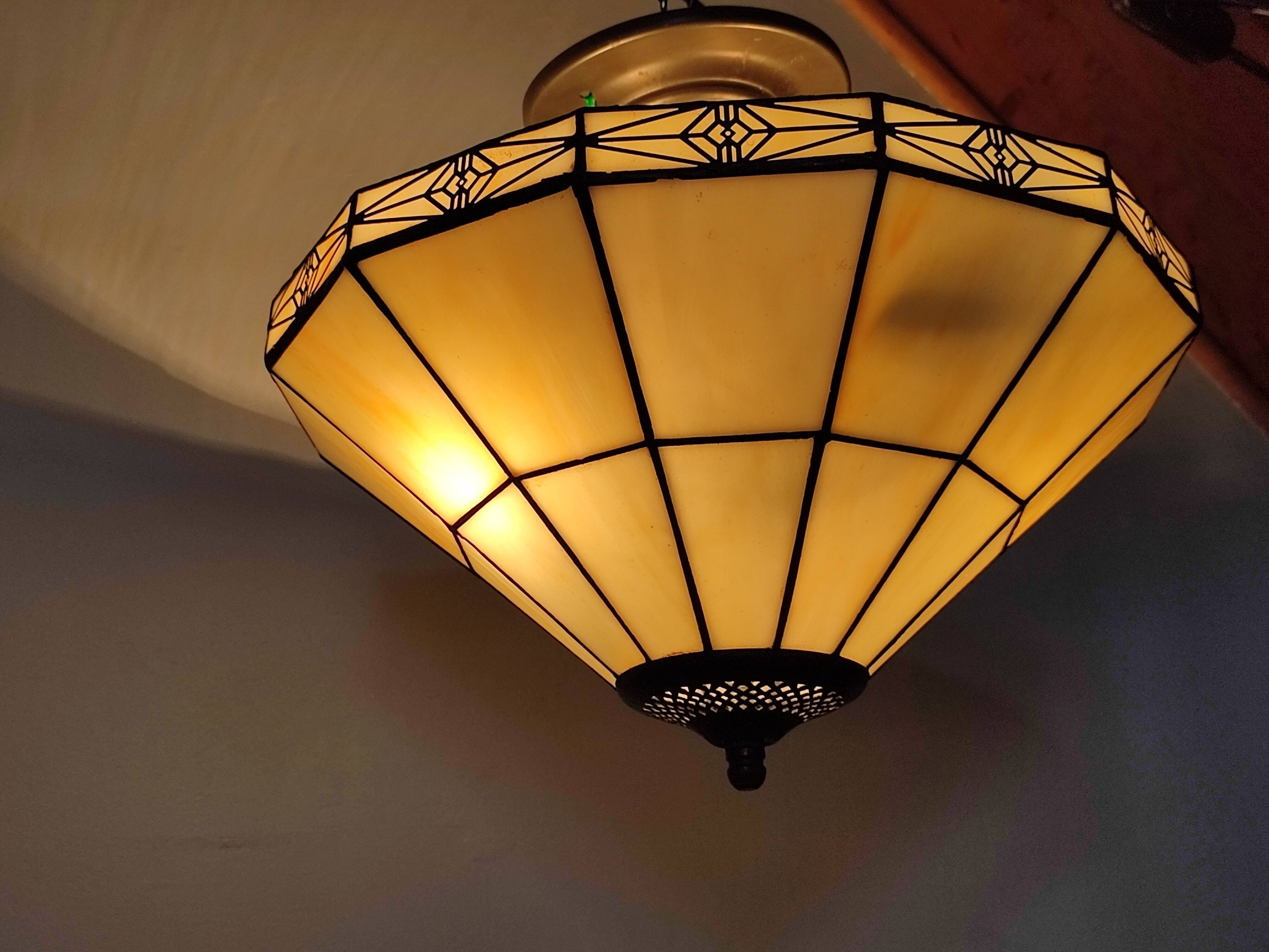 Set of two vintage tiffany style ceiling lights