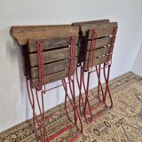 Set of 4 folding chairs for old bistro, guinguette, brasserie