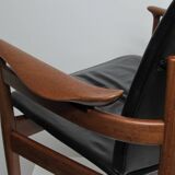 Finn Juhl model 192 in Teak, leather for France & Daverkosen