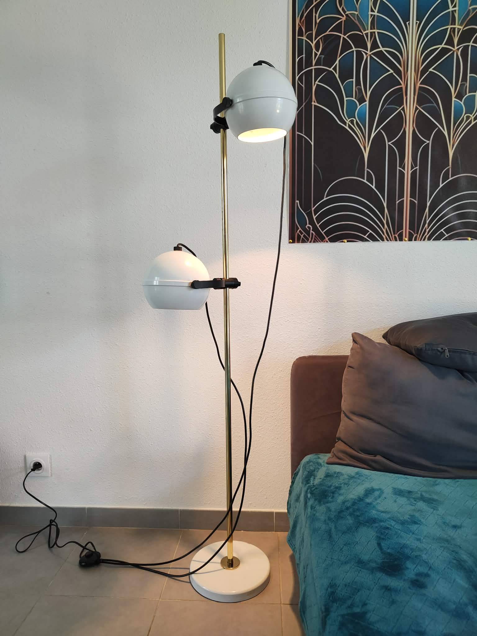 1970s vintage floor lamp eyes ball