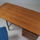 French modernist desk in wood and metal, 1950s
