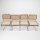 Chaises tubulaires chromées vintage 1970 Italie