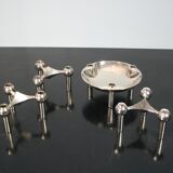 3 candle holders and 1 modular cup NAGEL 1970