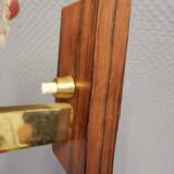 Two smaller wall lamps, made of crystal, rosewood hanging with brass colored details