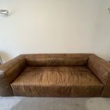 Scruffy 3-seater leather sofa, the Red Cedar