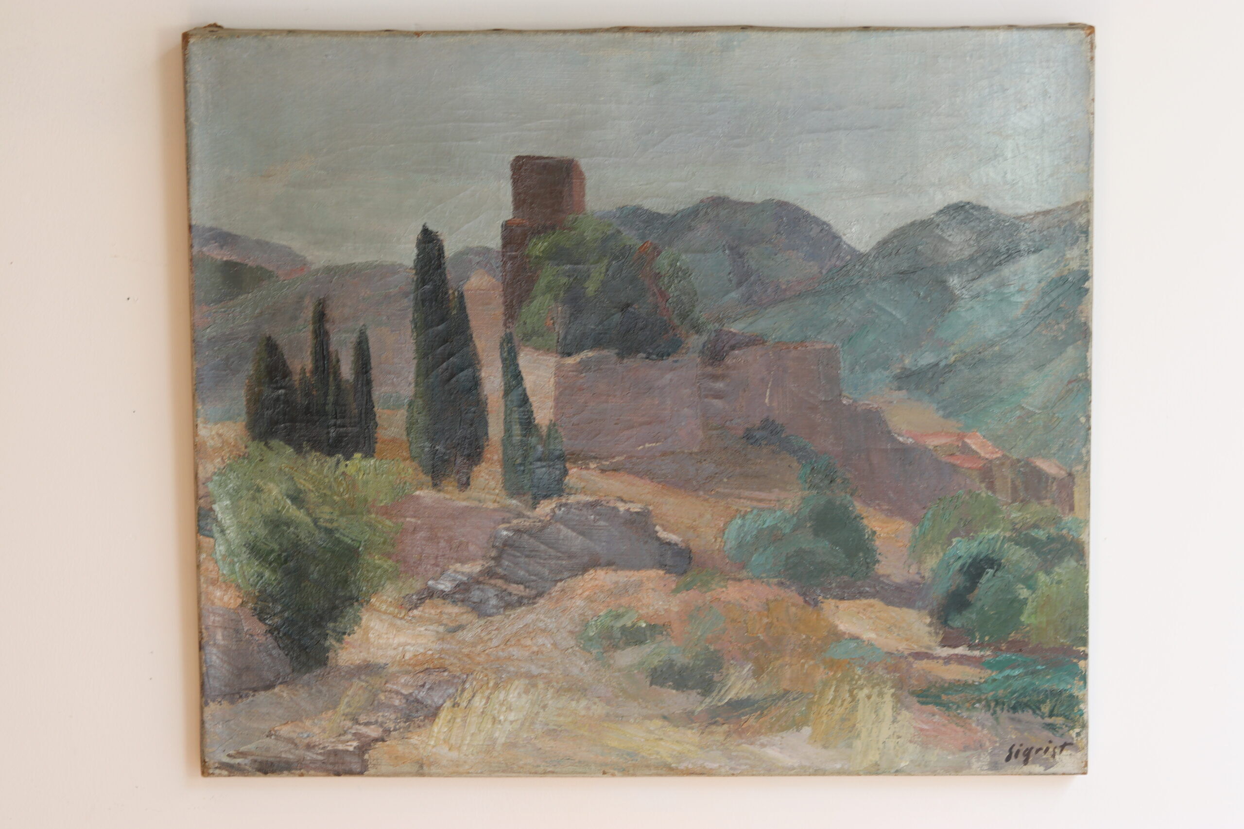 Provençal landscape, oil on canvas, Edmond Sigrist (1882-1947)