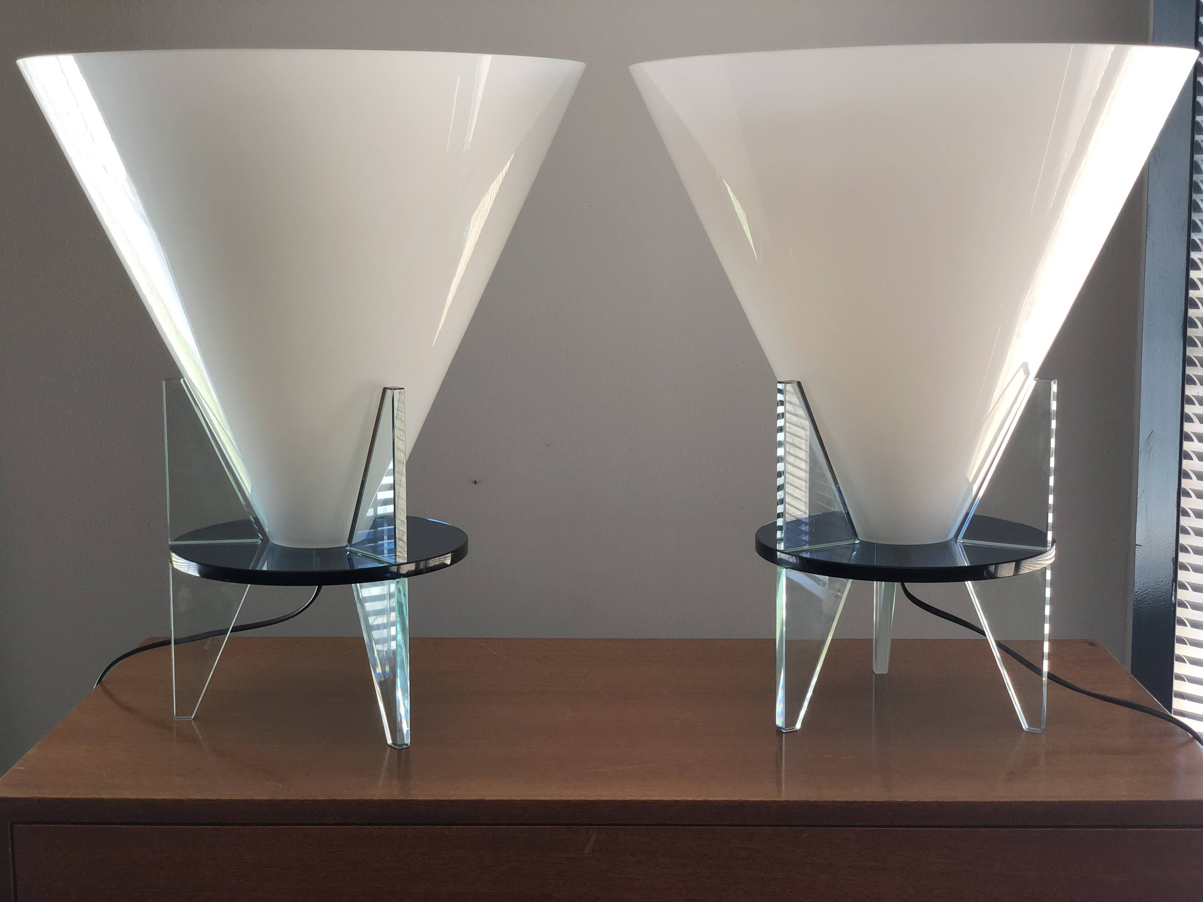 Pair of Otéro model lamps by Rodolfo Dordoni for Fontana Arte, 1986
