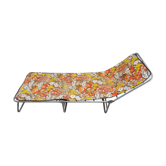 Chaise longue Transat fleuri vintage années 70