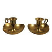 Pair of brass candle holders
