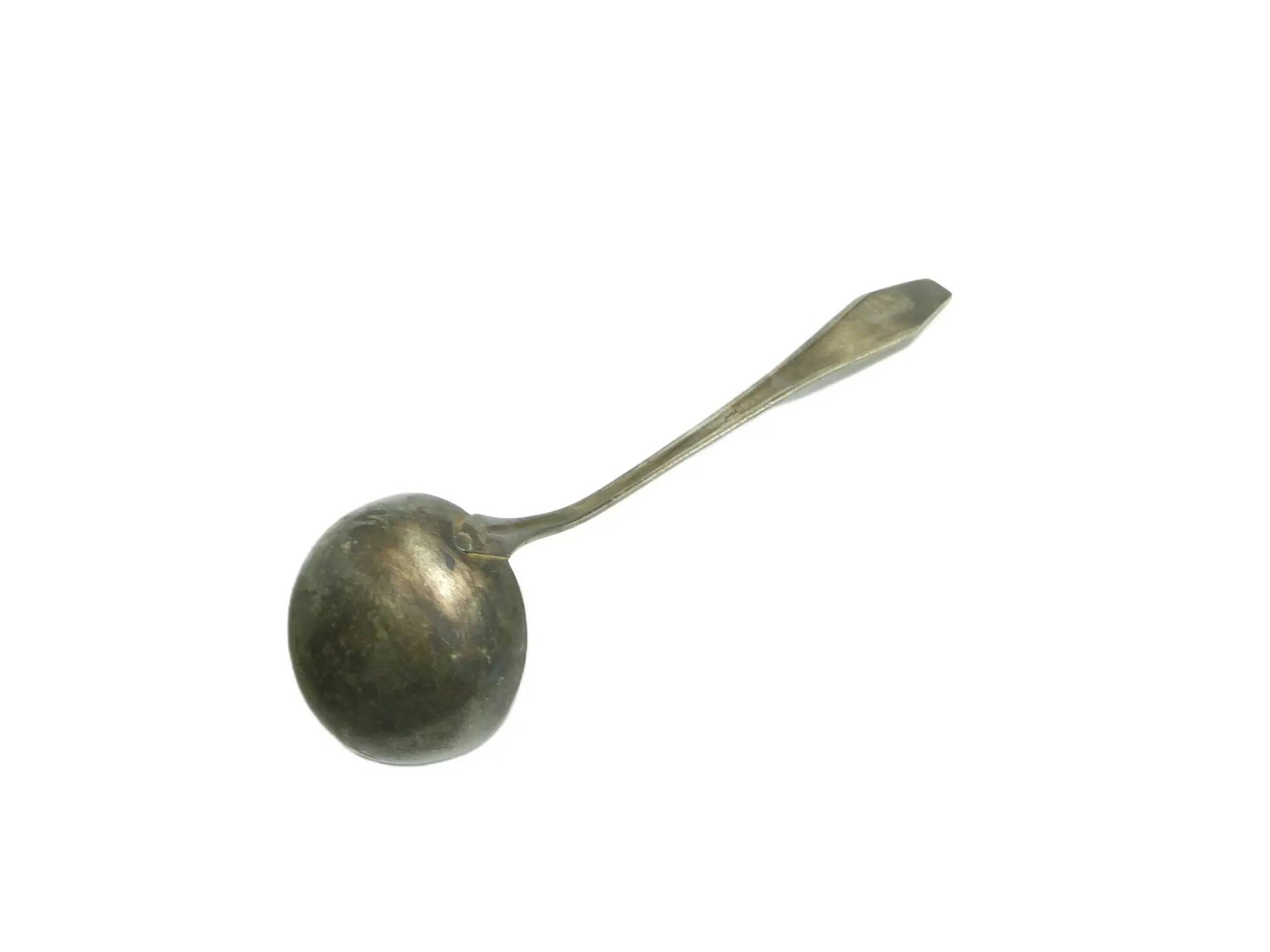 Borówka ladle, Art Nouveau / Art Deco, silver-plated brass, Norblin, Poland, 1920s.