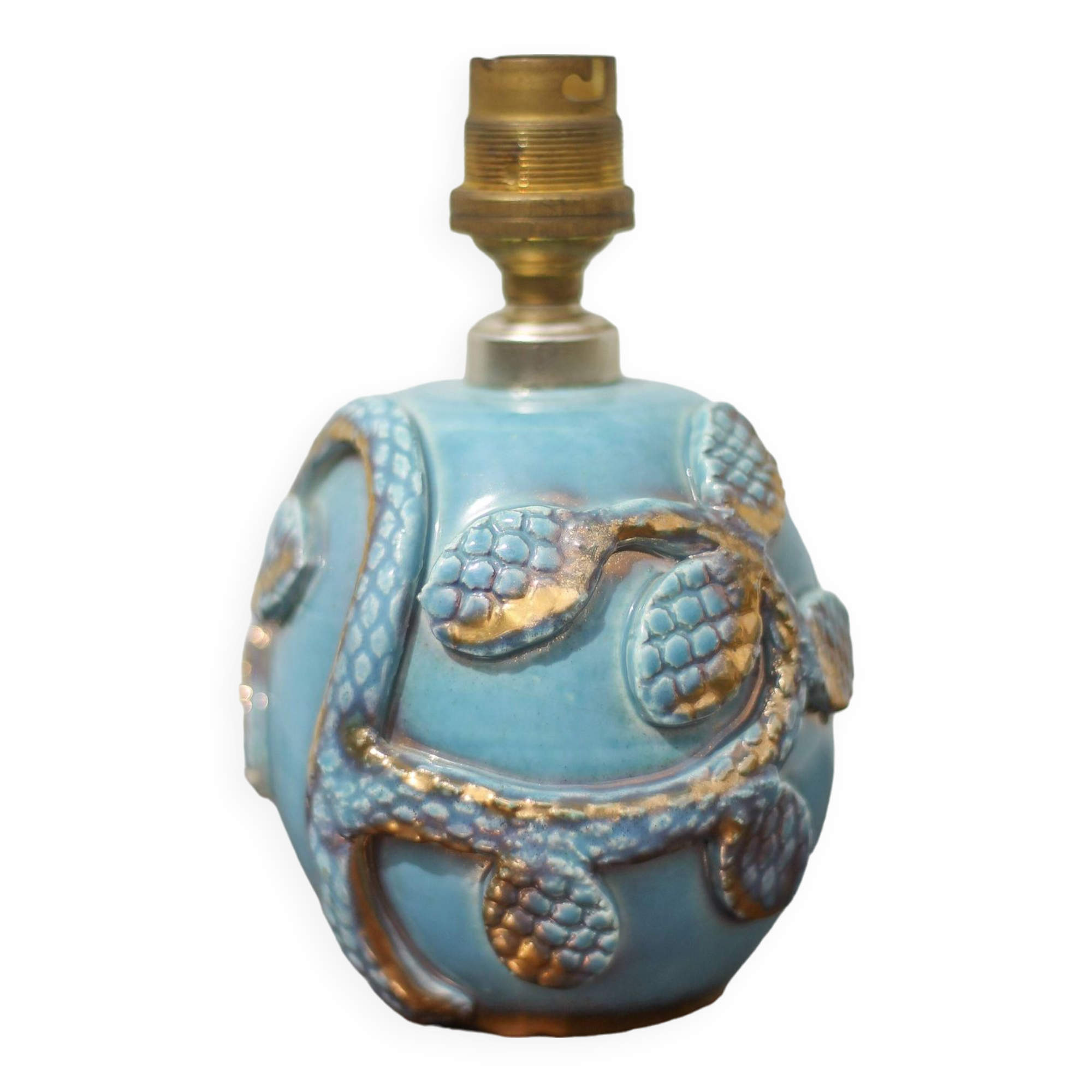 Vintage lamp, ceramic relief lamp, table lamp, bedside lamp, art deco, pottery, 50's