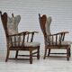 Années 1960, design danois, fauteuil à dossier haut par Regan Møbelfabrik, Aarhus, état d'origine.