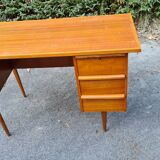 Bureau en bois pieds compas années 60