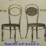 2 Thonet No. 10 chairs, 1870 version, new caning