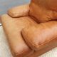 Fauteuil club lounge cuir cognac design 1970