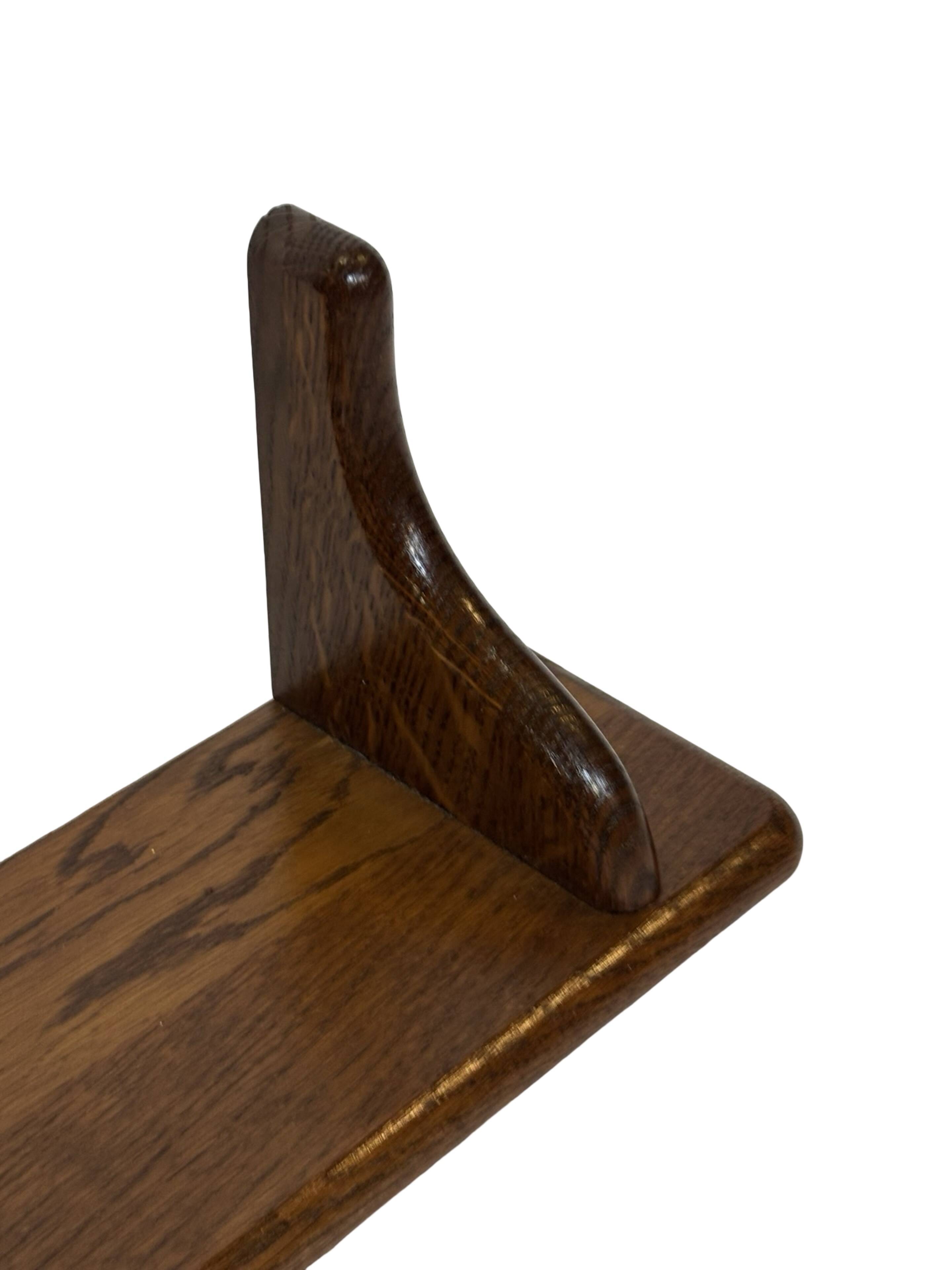 Vintage book shelf wall rack 1970s wood minimalist design