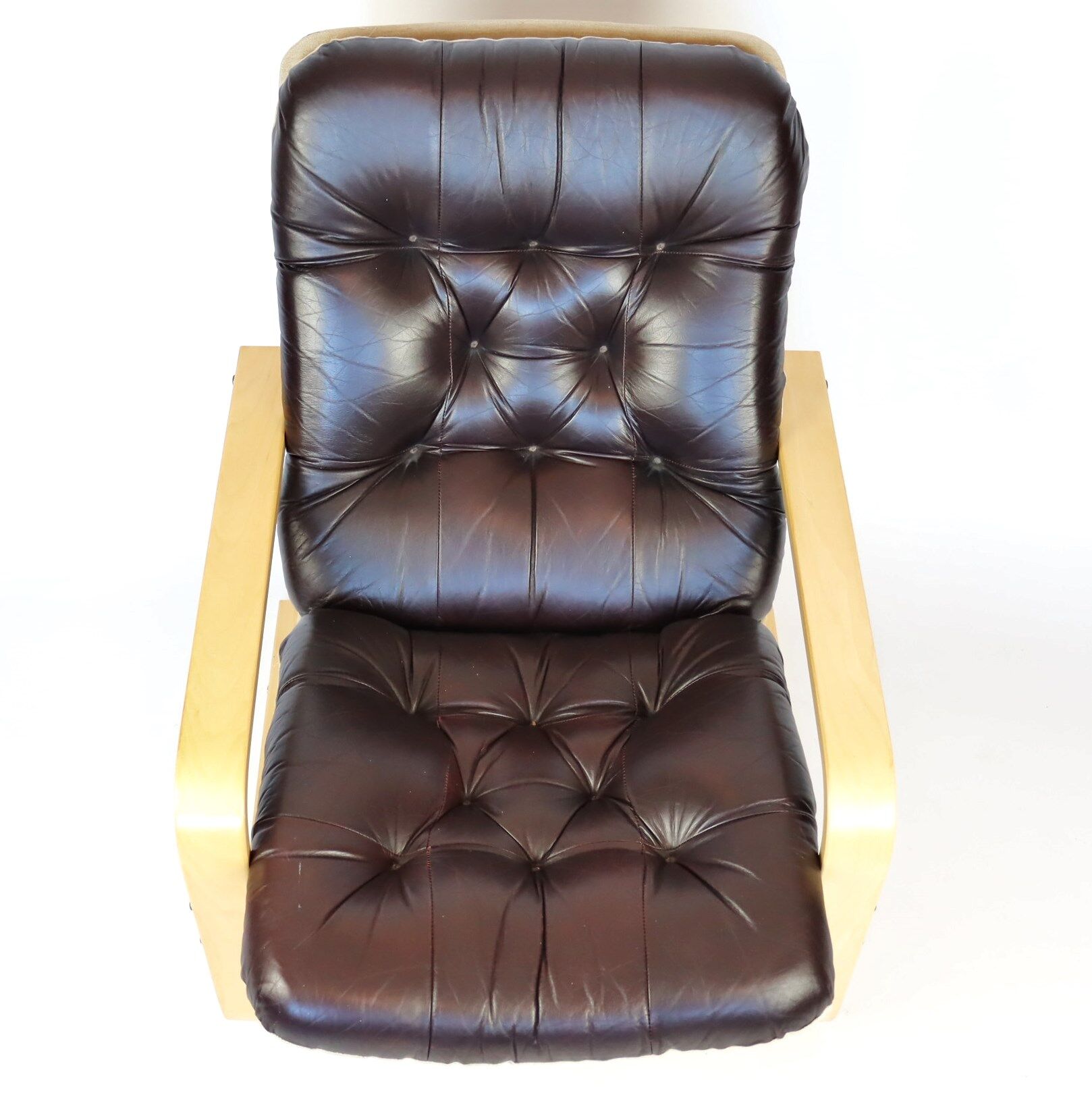 Scandinavian upholstered leather armchair