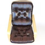 Scandinavian upholstered leather armchair