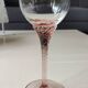 Set of 6 round stemmed glasses. Bohemian crystal. Floral twisted stem.
