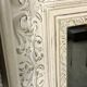 Louis XV-style mirror in wood and white stucctuc and patinated beige