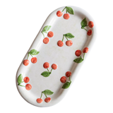 Old cake dish in cherry slip