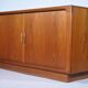 Teak sideboard by dyrlund, sliding door dresser, danish design, 1960s