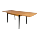 Wood enlarging dining table black wood legs 1960s