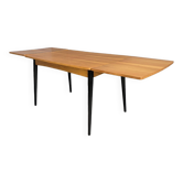 Table à manger agrandissante en bois pieds en bois noir 1960