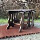 Vintage English nesting tables in elm.