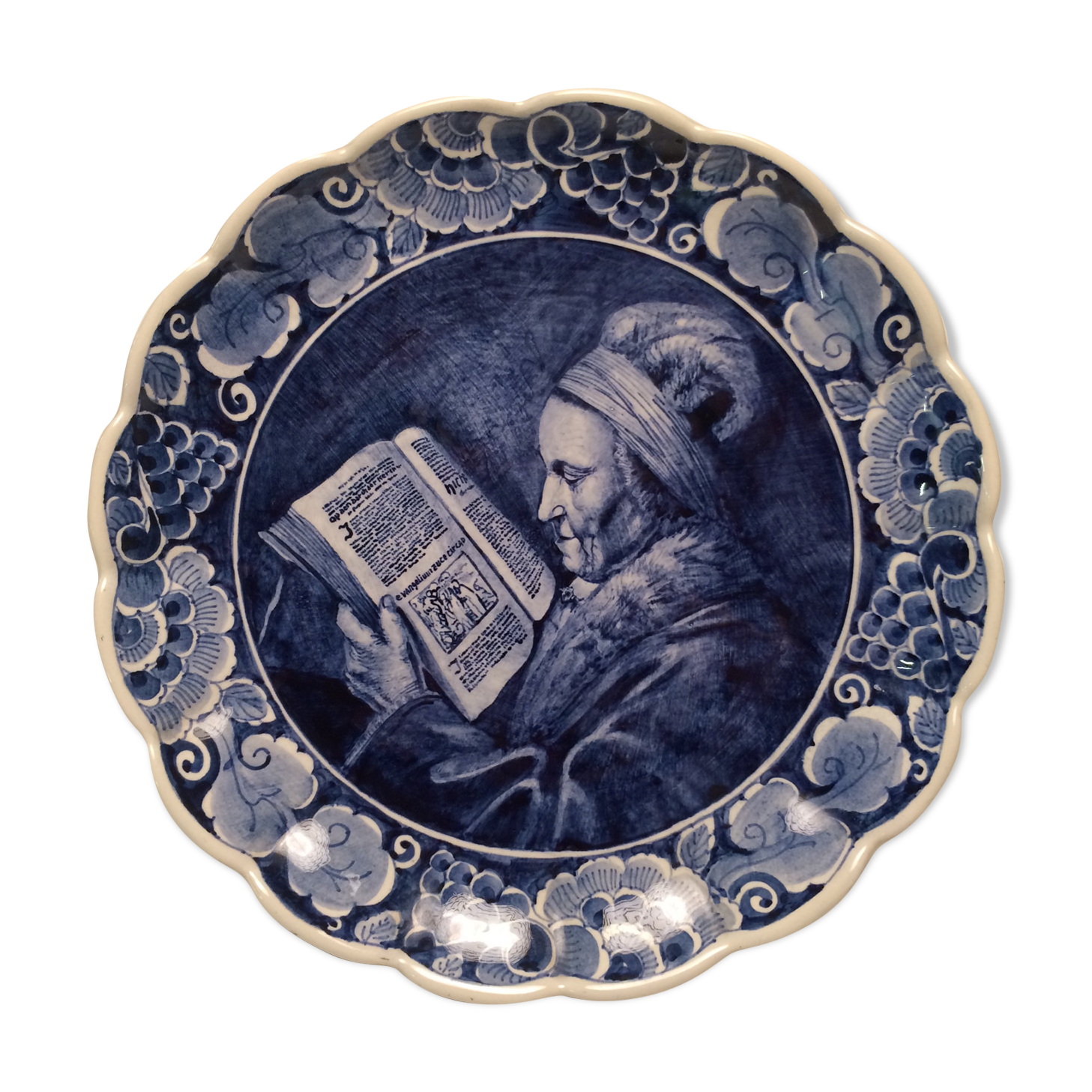 Delft blauw plate, Rembrandt motif