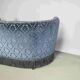 Art deco blue velvet banana sofa, denmark 1950s