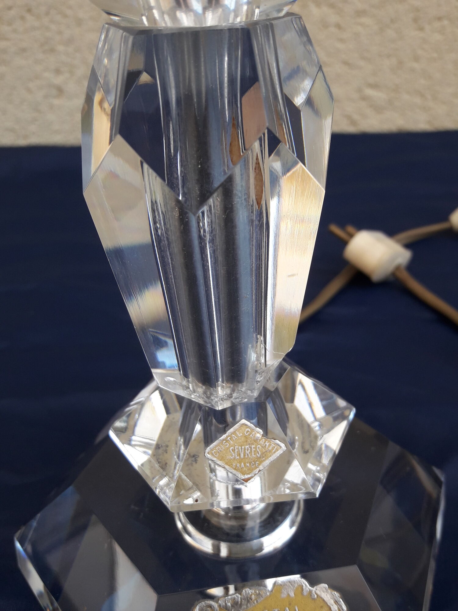 Pair of crystal lamp feet of Sèvres h 20 cm