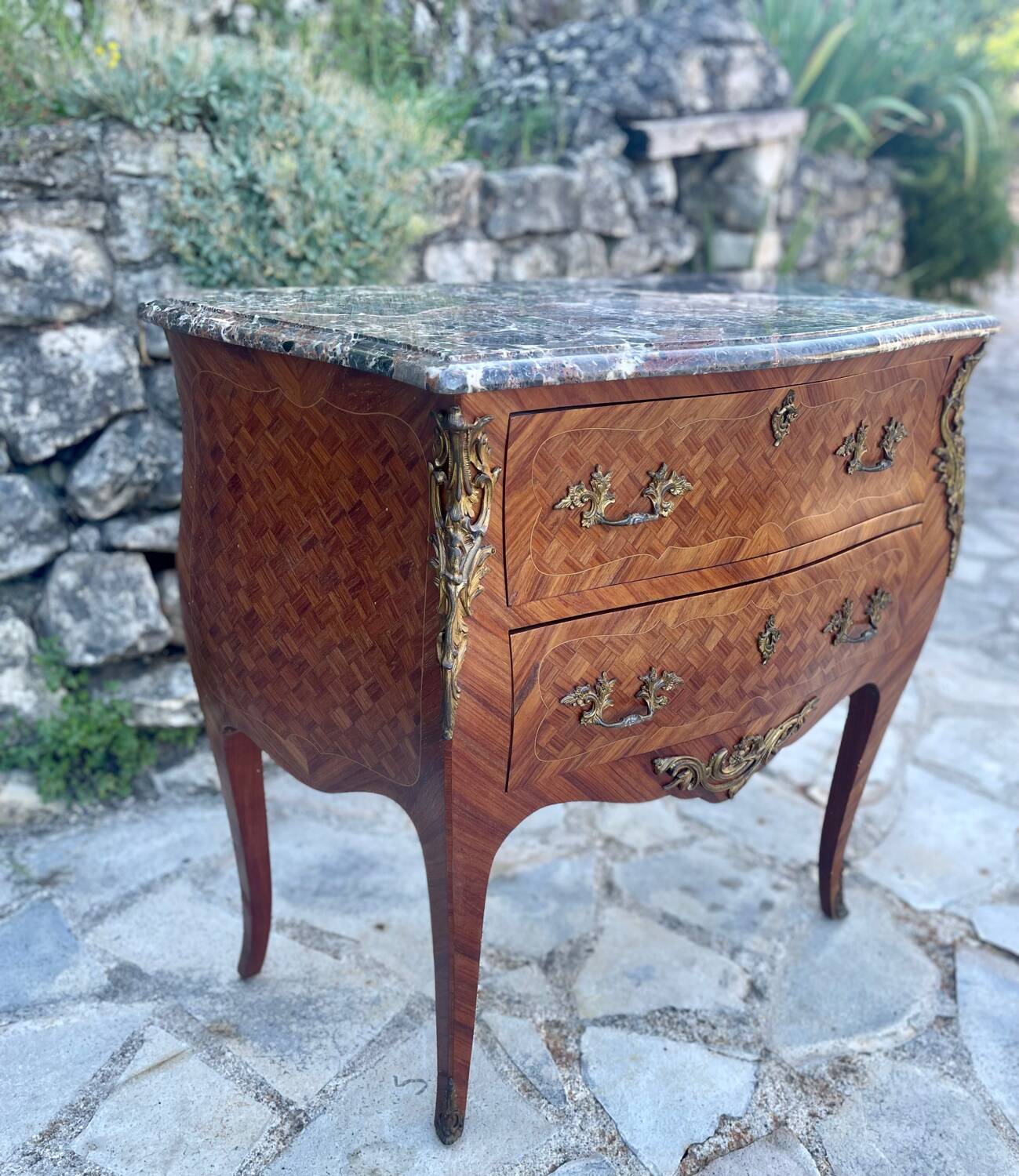 Small Louis XV style desk chest of drawers, 19th century period