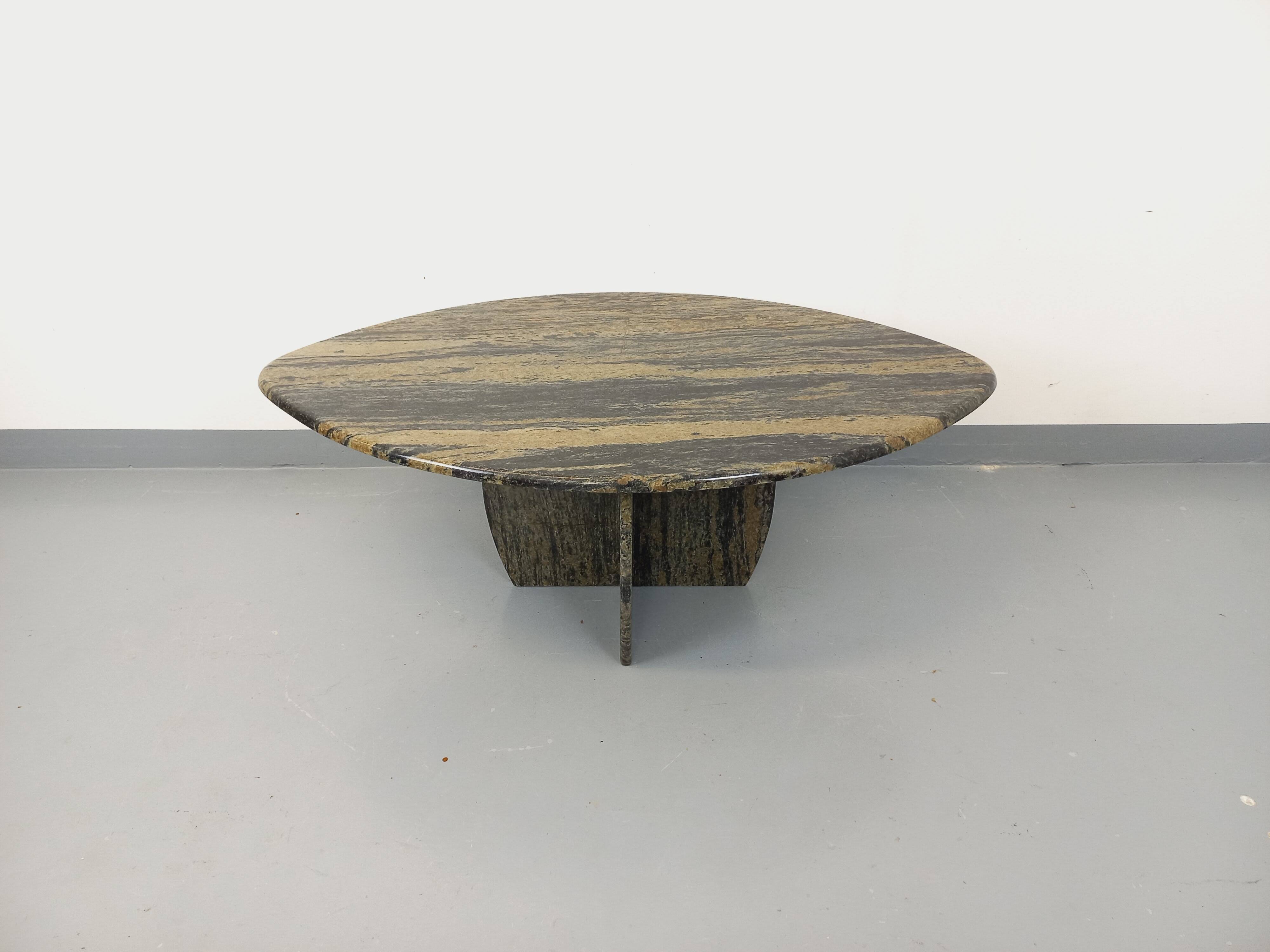 Vintage 70s Oval Marble Coffee Table