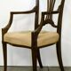 Hepplewhite armchair in hardwood on delicate legs with original seat.