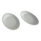 Lot de 2 raviers Haviland en porcelaine de Limoges blanche torsadée