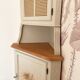 Corner unit in 2 parts, grey/beige and cane work.