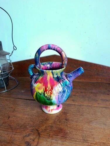 Vase / Multicoloured Ceramic Jug - signed Dressinval - 1960s - Vallauris