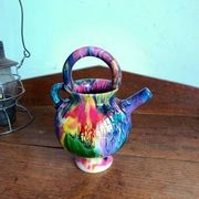 Vase / Pichet Céramique Multicolore - signé Dressinval - Années 60's - Vallauris