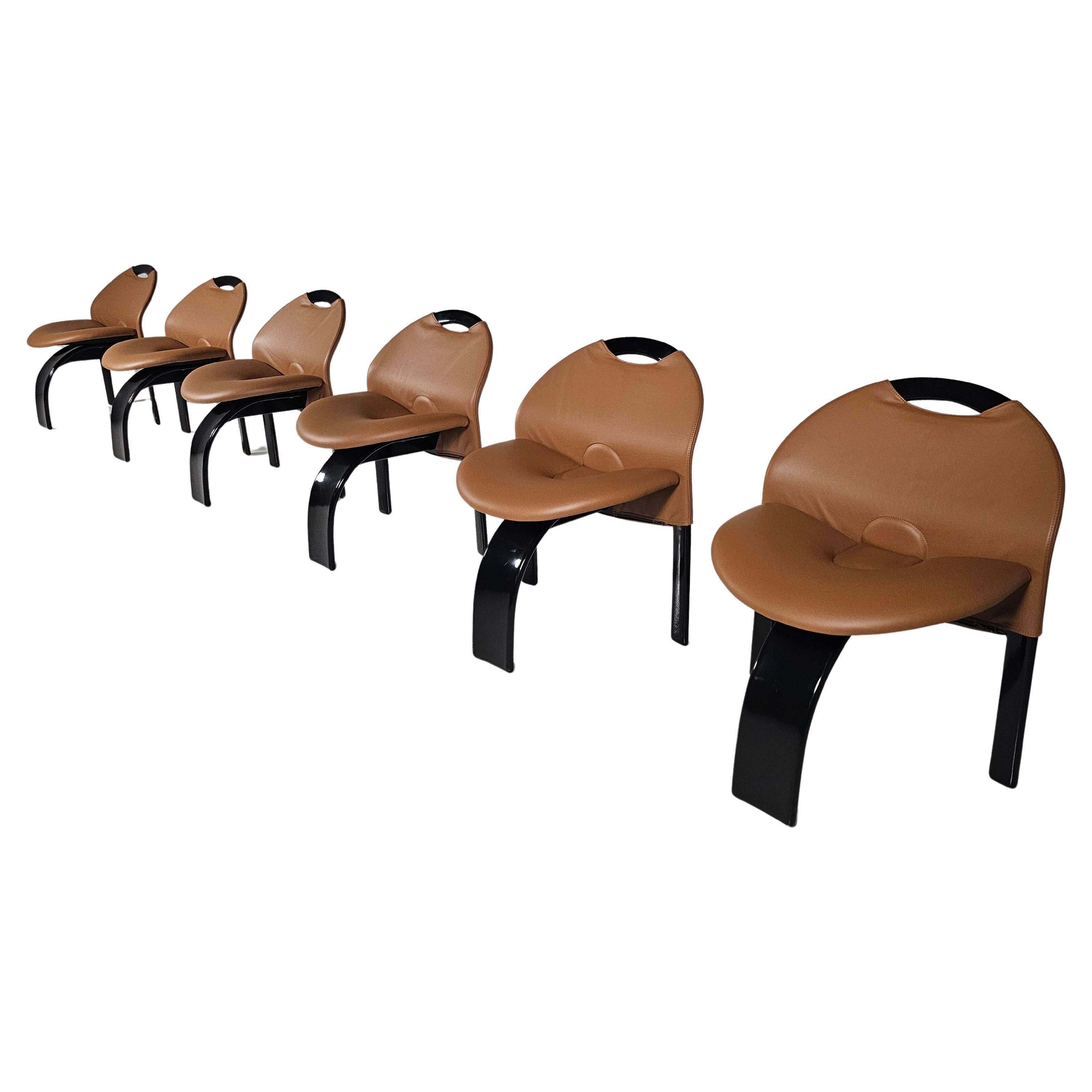 Set of 6 'Sail' dining chairs by Giovanni Offredi for Saporiti, 1973