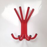Patère porte manteau métal laqué rouge 80s