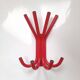 Red lacquered metal coat rack from the 80s