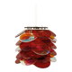 Danish Space Age hanging lamp made of plexiglass "leaves" with mirror reflex