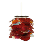 Danish Space Age hanging lamp made of plexiglass "leaves" with mirror reflex