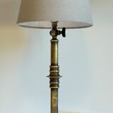 Solid brass lamp and vintage fabric